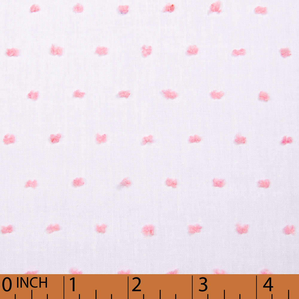 O12.0 - white with pink swiss dot